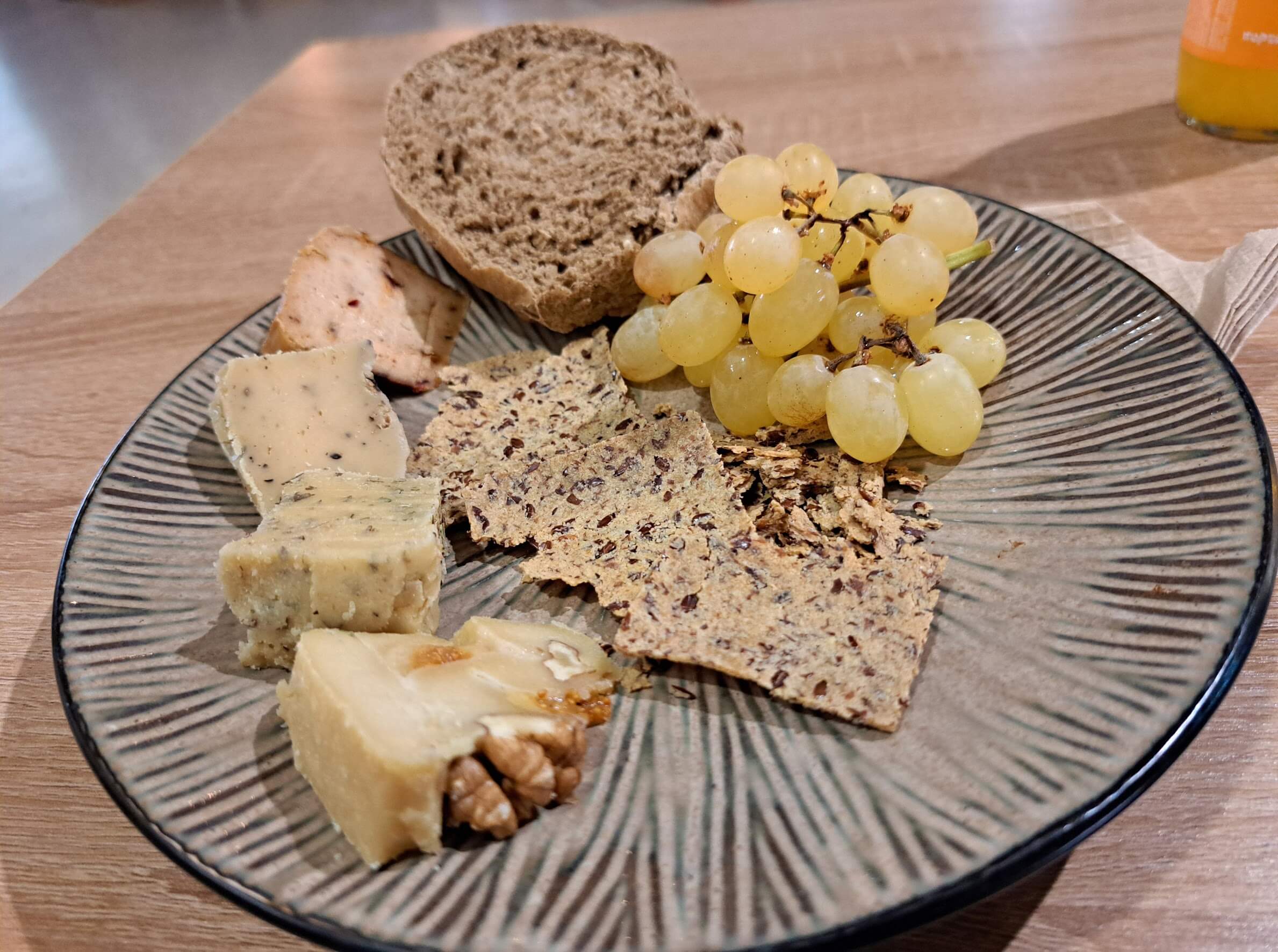 Vegan cheese platter at Sacred Garden